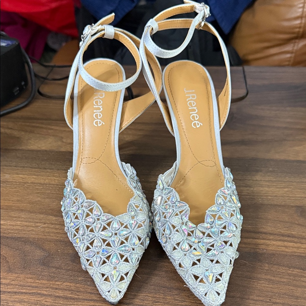 J.Renee Silver Embellished Heels